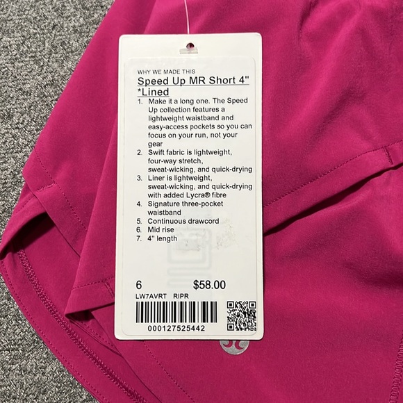 NWT Lululemon Speed Up MR Short 4”* lined - Picture 4 of 6